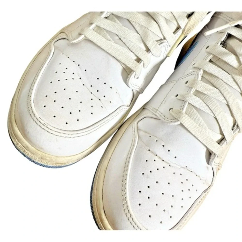Nike Air Jordan 1 Mid Mens 11 Pre-Owned Sneakers White Legend Blue 554724-127